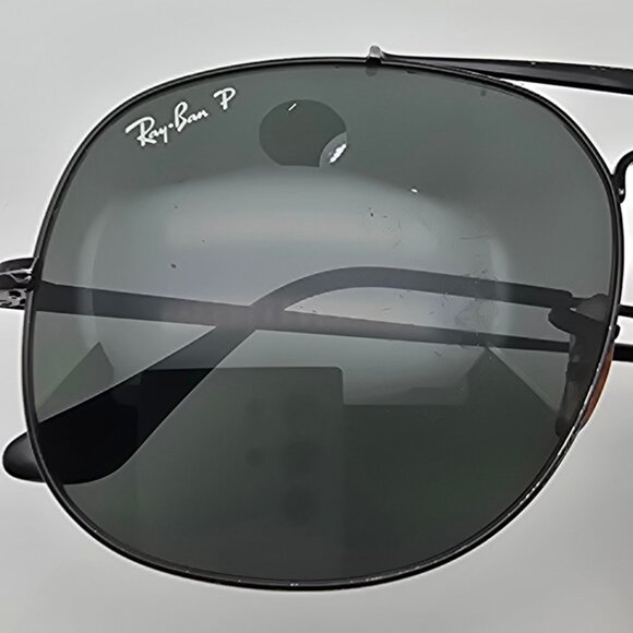 Ray-Ban RB3561 002/58 General Black Frame Polarized G-15 Lens Aviator Sunglasses - Picture 15 of 16